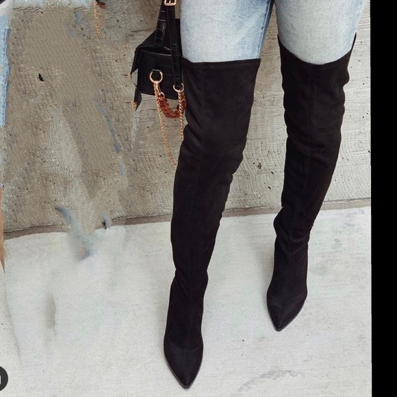8.5, 10 Low Stock  Into It - Black boots over knee - Picture 4 of 10